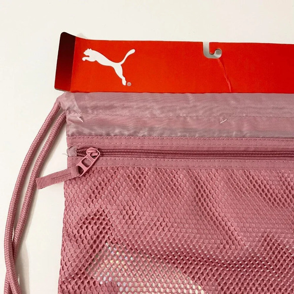 Puma Carrysack  18 x 14 Inch Large Cinch Sack Backpack Tote Bag Medium Pink - Picture 3 of 8